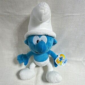 Smurf Plush Toy, 50th Anniversary 2008, Blue/White, Small 6-14 in, Tags